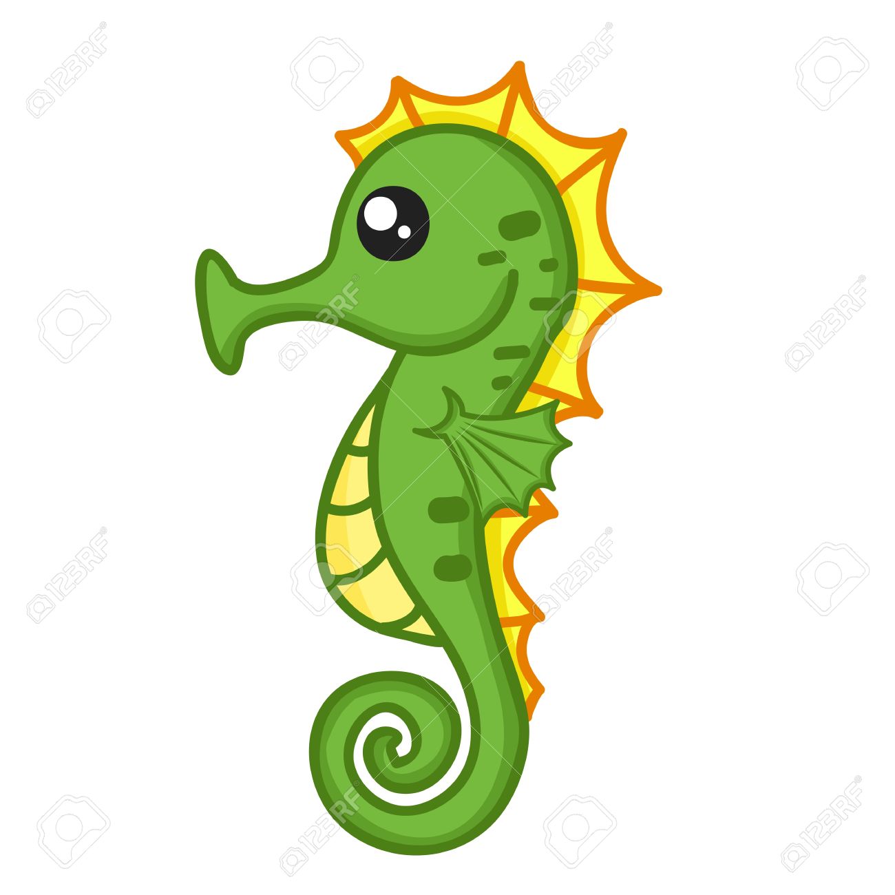 1300x1300 Seahorse Cartoon Drawing - Seahorse Cartoon Drawing
