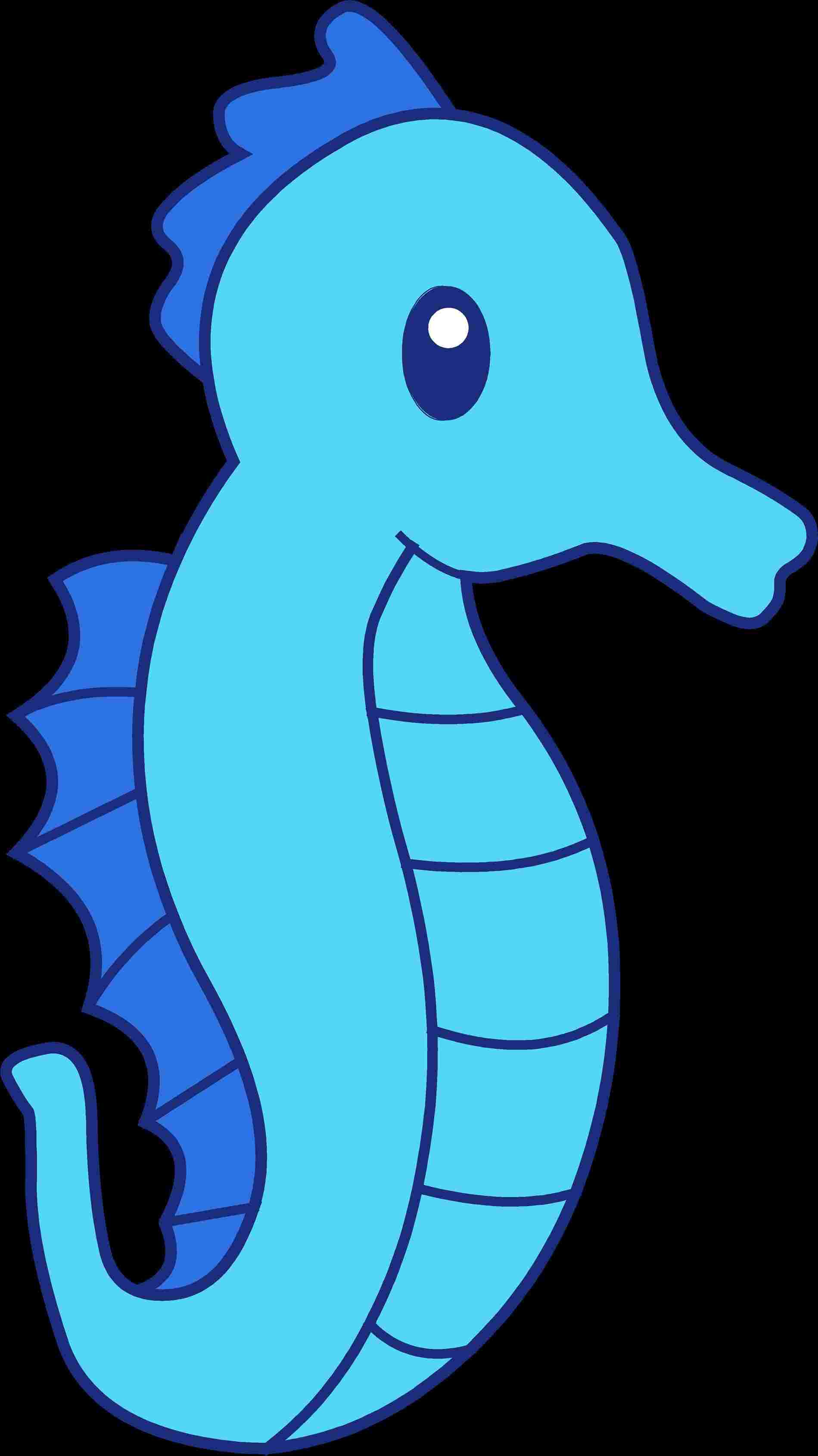 1899x3380 Blue Rh - Seahorse Cartoon Drawing