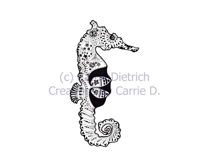 794x635 seahorse art seahorse drawing doodle art pen and ink art etsy - Seahorse Drawing
