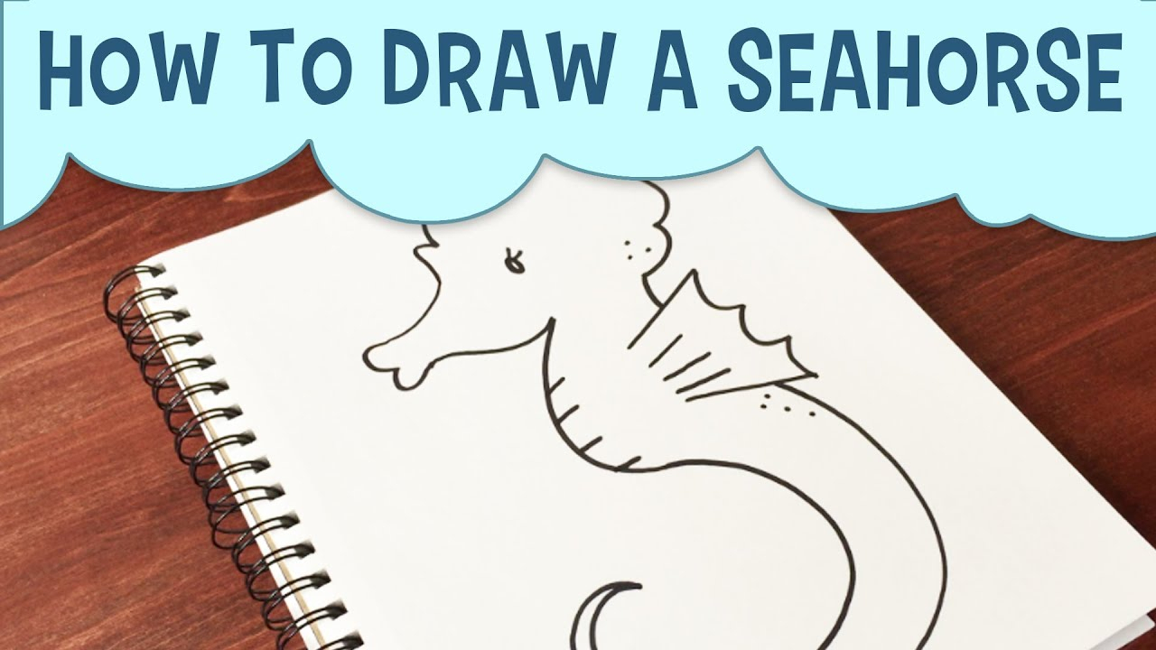 1280x720 cartoon seahorse drawing and learn how to draw a cartoon seahorse - Seahorse Drawing Easy