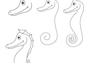 300x210 Seahorse Drawing For Kids Sea Animals Coloring Pages How To Draw - Seahorse Drawing For Kids