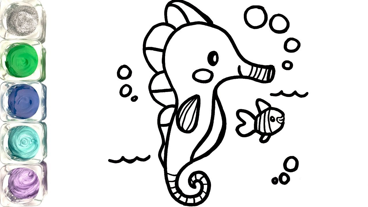 1280x720 seahorse drawing for kids and seahorse drawing and coloring - Seahorse Drawing For Kids