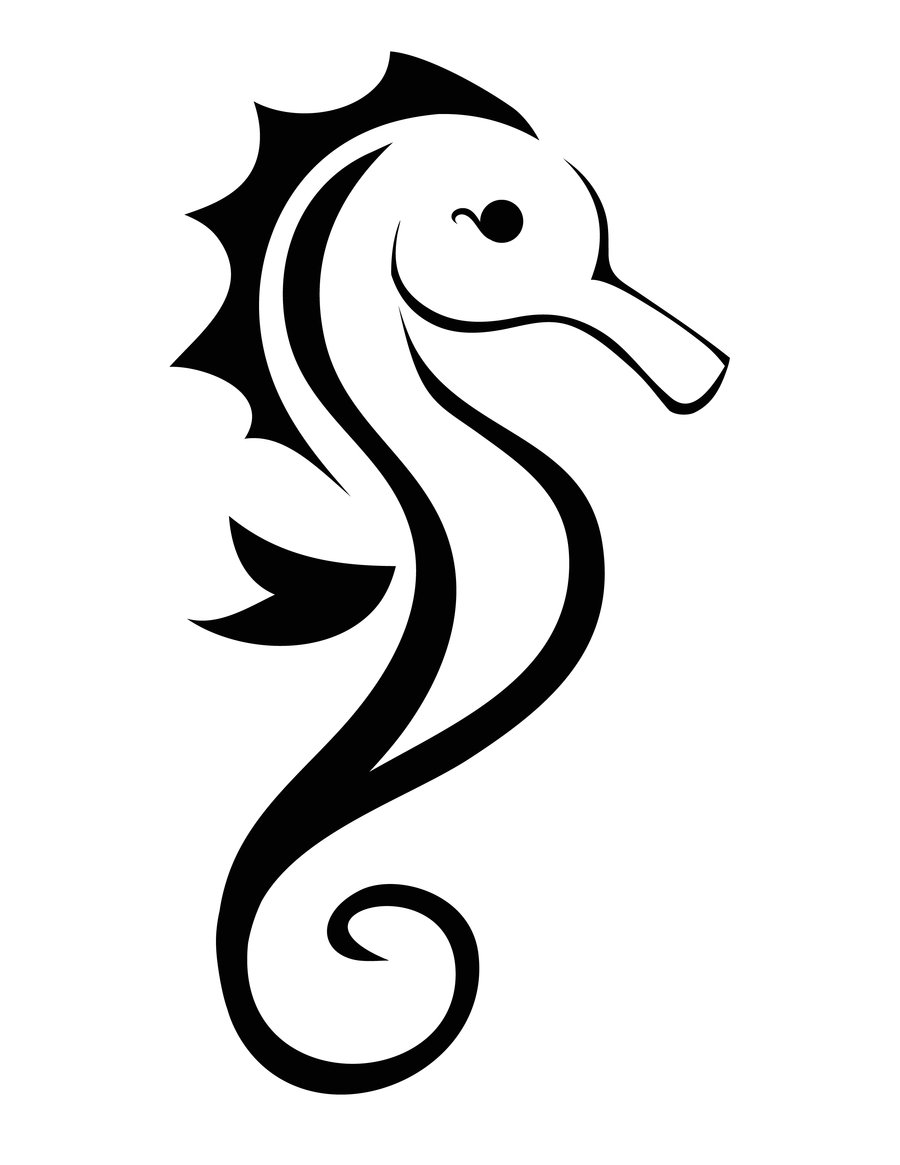 900x1165 Seahorse Outline Clipart Black And White Collection - Seahorse Drawing Outline