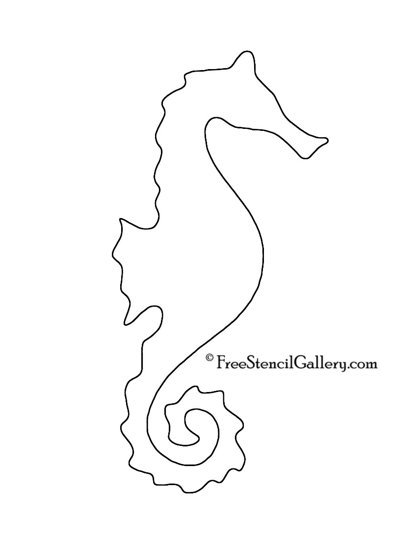 850x1100 Seahorse Drawing Outline - Seahorse Drawing Outline