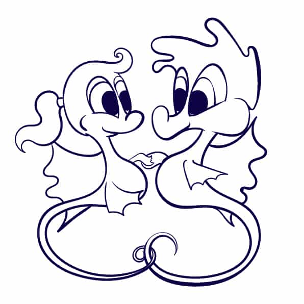 596x596 Learn How To Draw A Seahorse - Seahorse Line Drawing