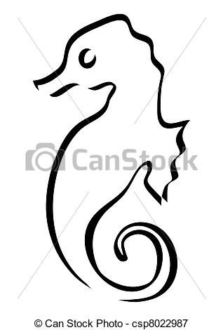 318x470 seahorse line drawing nautical themes for batik - Seahorse Line Drawing