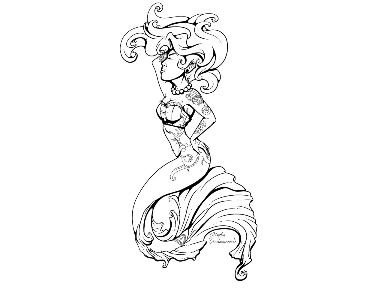 1280x960 Seahorse Line Drawing At Com Free For Personal Us On Seahorses - Seahorse Line Drawing