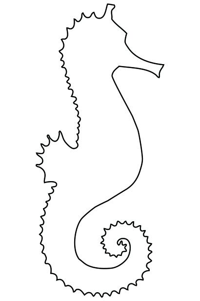 410x615 Seahorse Outline Free Stock Photo - Seahorse Line Drawing