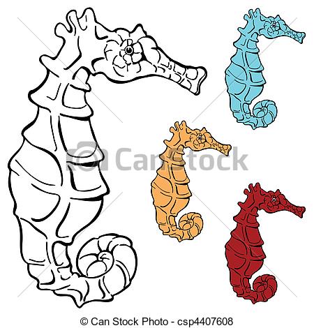 450x470 Seahorse Drawing - Seahorse Line Drawing