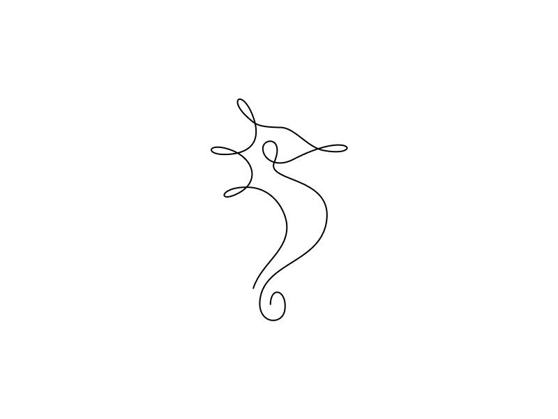 800x600 Single Line Seahorse - Seahorse Line Drawing