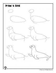 232x300 How To Draw For Kids Ocean Animals To Draw, Step - Seal Drawing Step By Step