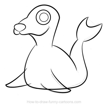 450x458 Seal Drawing - Seal Drawing Step By Step