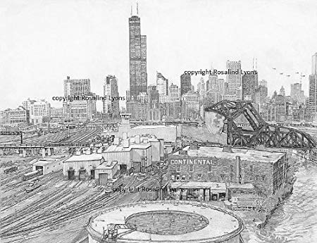 450x345 canal and sears tower - Sears Tower Drawing
