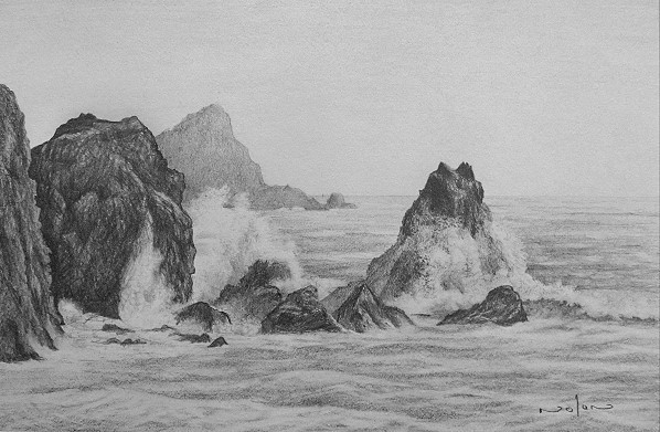 598x391 how to draw a basic seascape online art lessons - Seascape Drawing