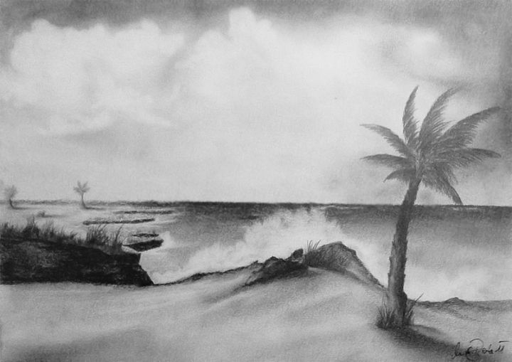 720x509 seascape, pencil drawing art pencil drawings, drawings - Seascape Drawing