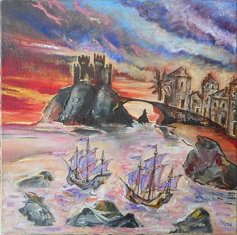 776x768 seascape drawing - Seascape Drawing