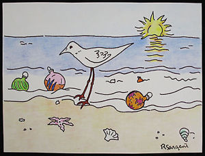 300x228 robert sargent, orig ink colored pencil drawing, sunshine - Seashore Drawing