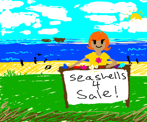 300x250 sally sells seashells on the seashore drawing - Seashore Drawing