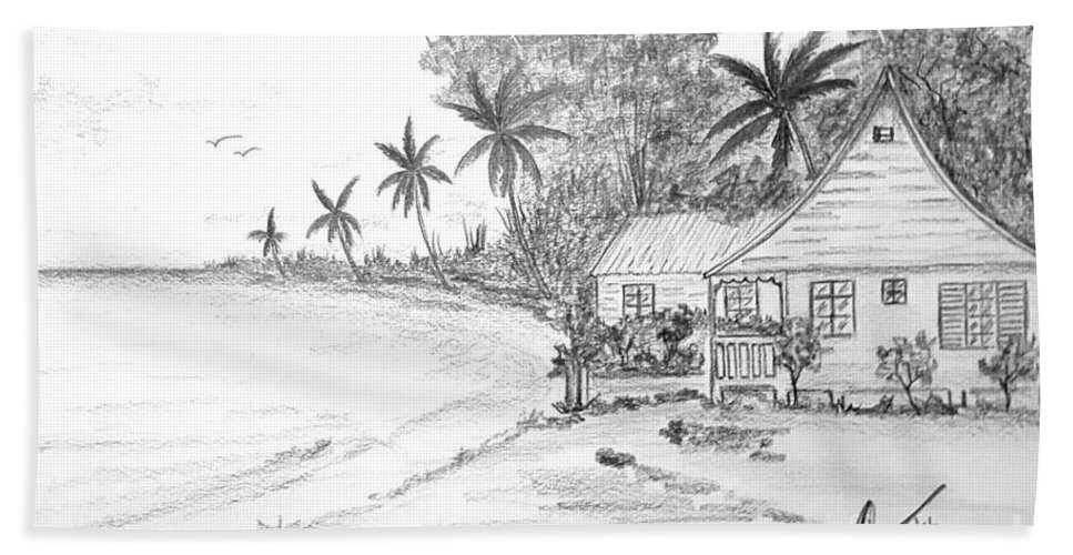 967x500 Seaside Cottage Beach Sheet For Sale - Seaside Drawing