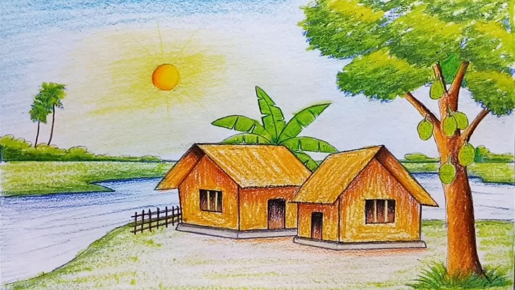 1024x576 How To Draw Scenery Of Summer Season Step - Season Drawing