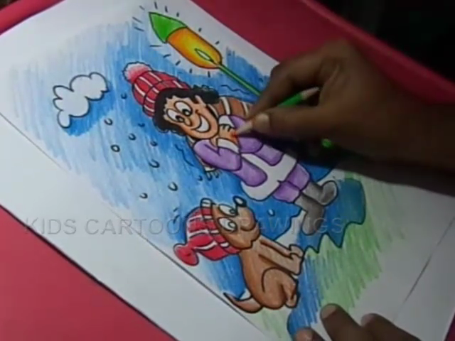 640x480 Kids Cartoon Drawings How To Draw Winter Season Drawing - Season Drawing