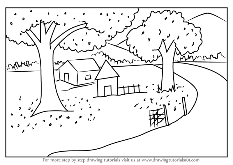 800x567 Learn How To Draw Summer Scenery - Season Drawing