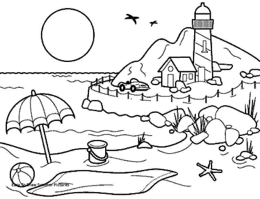 900x688 easy to draw summer pictures coloring pages summer season pictures - Season Drawing