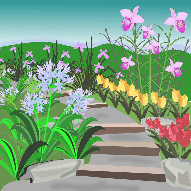 750x750 Garden Floral Design Season Drawing Landscape Architecture Cc0 - Season Drawing