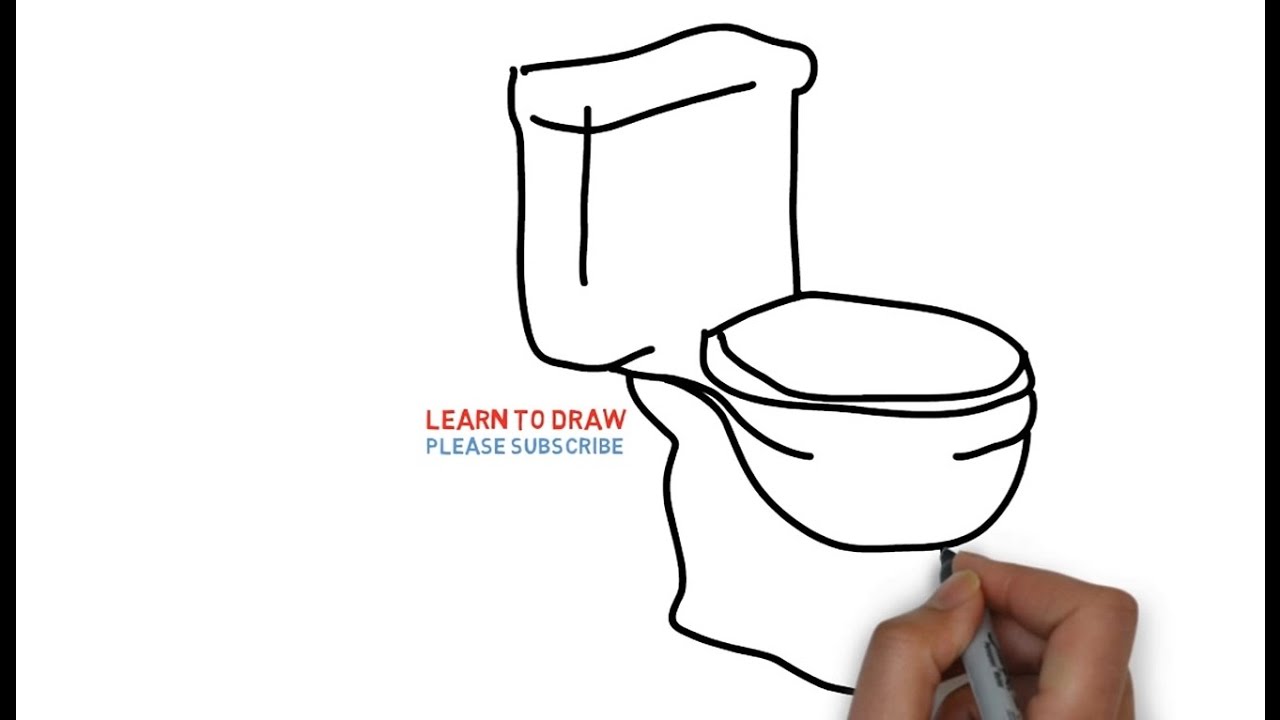 1280x720 Easy Step For Kids How To Draw A Toilet Seat - Seat Drawing
