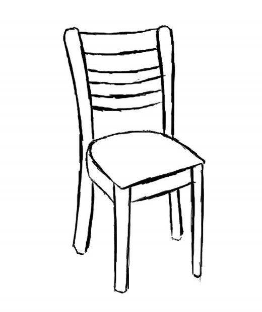 520x621 How To Draw A Chair Feltmagnet - Seat Drawing
