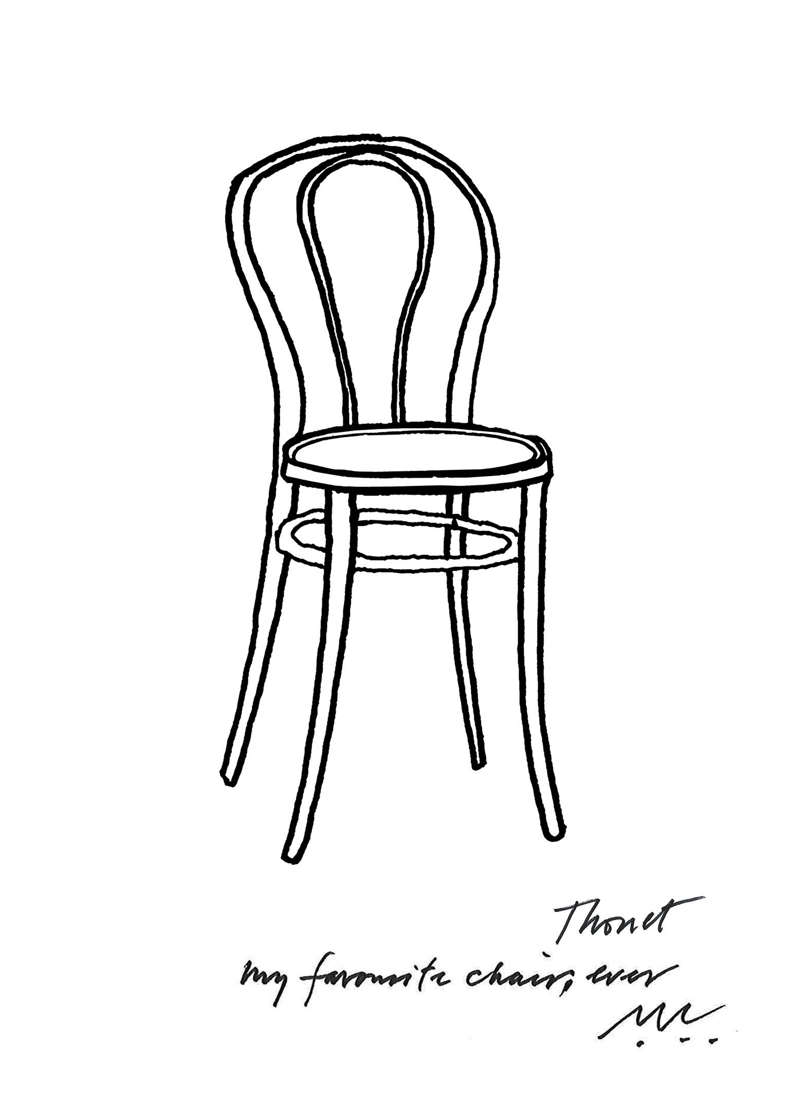 1535x2126 Sketch Of Thonet Chair - Seat Drawing