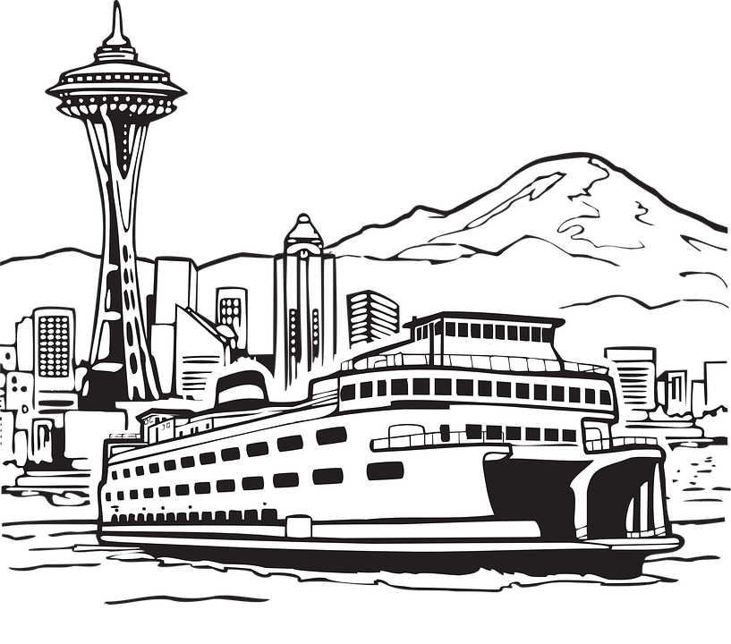 817x720 waterfront drawing seattle - Seattle Drawing