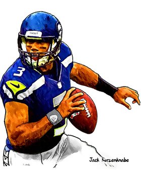 280x350 russell wilson seattle seahawks drawing free image - Seattle Seahawks Drawings