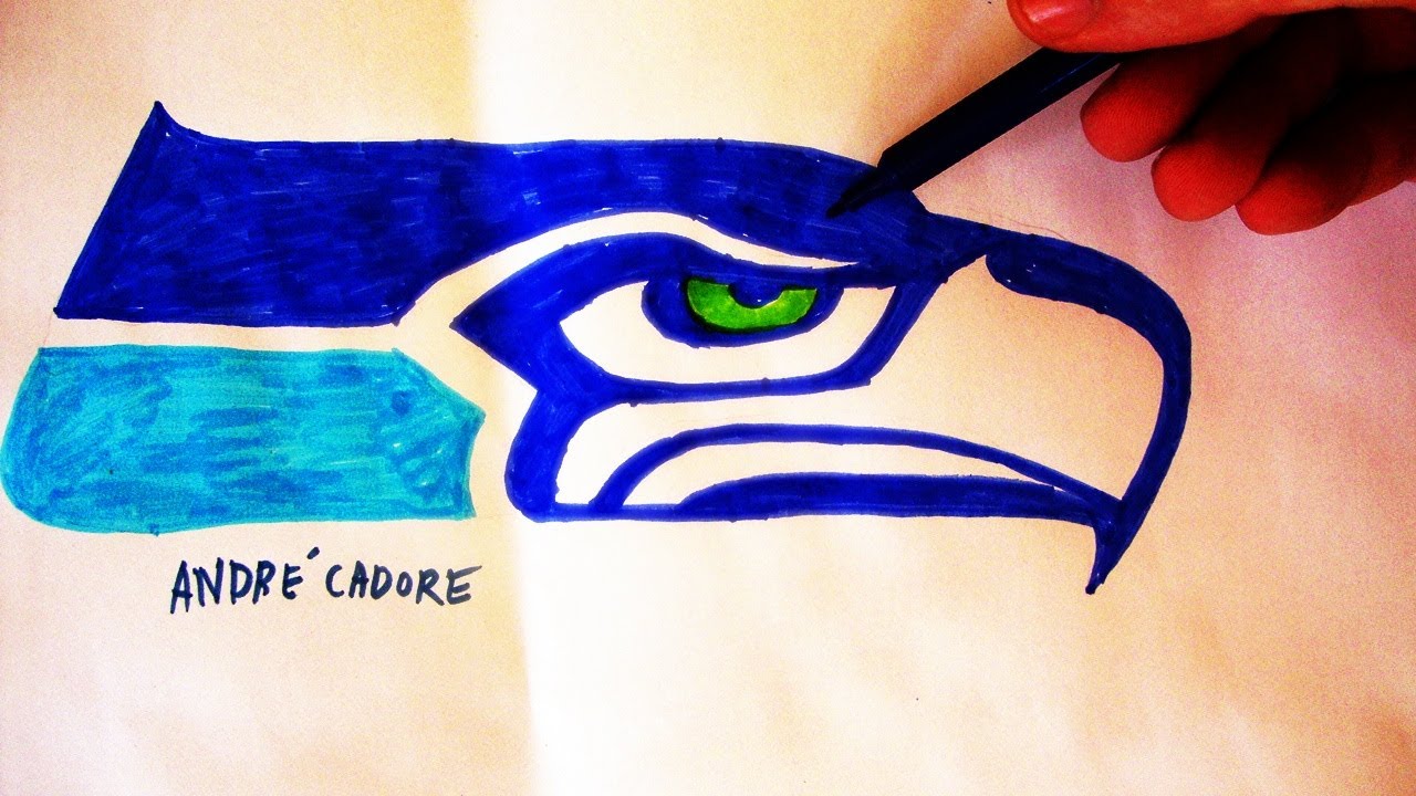 1280x720 Como Desenhar A Logo Dos Seattle Seahawks - Seattle Seahawks Logo Drawing