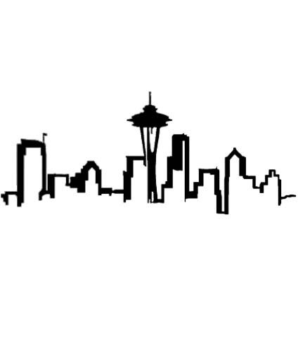 424x504 Seattle Skyline Outline - Seattle Skyline Drawing