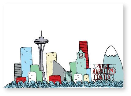 428x312 Seattle Skyline Drawing - Seattle Skyline Drawing