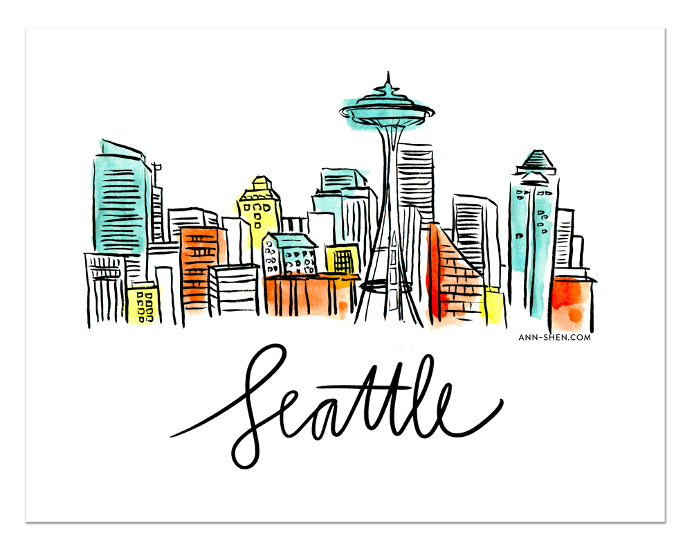 Seattle Skyline Drawing at Explore collection of