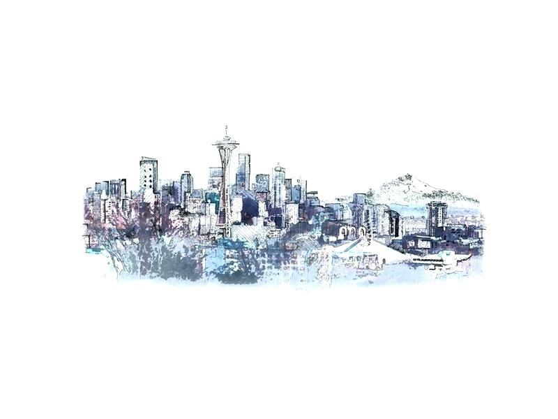 800x600 Seattle Skyline Line Art Artist Photography Mike In Brazil - Seattle Skyline Line Drawing