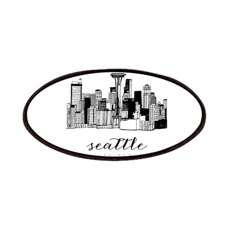 460x460 Seattle Skyline Patches - Seattle Skyline Line Drawing