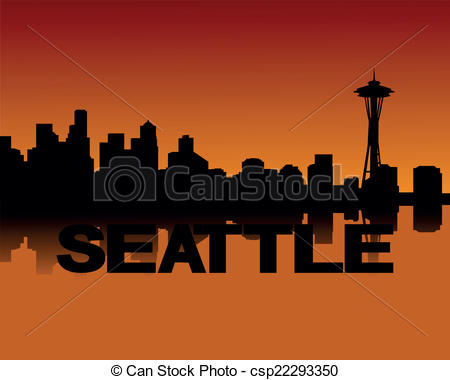 450x380 Seattle Skyline - Seattle Skyline Line Drawing