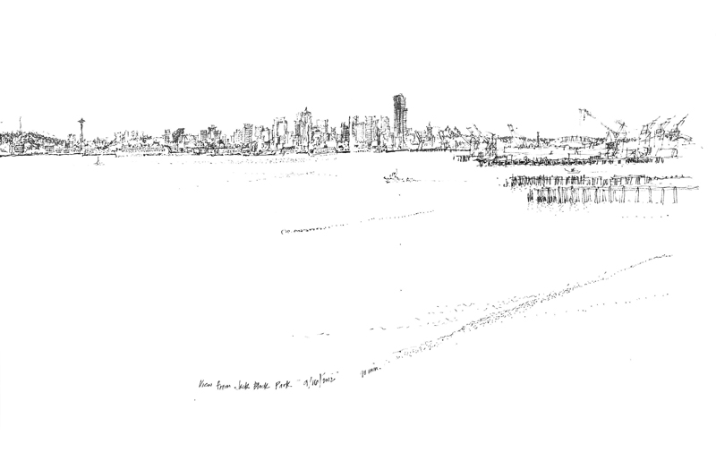 800x515 Urban Sketchers Seattle Seattle Skyline - Seattle Skyline Line Drawing