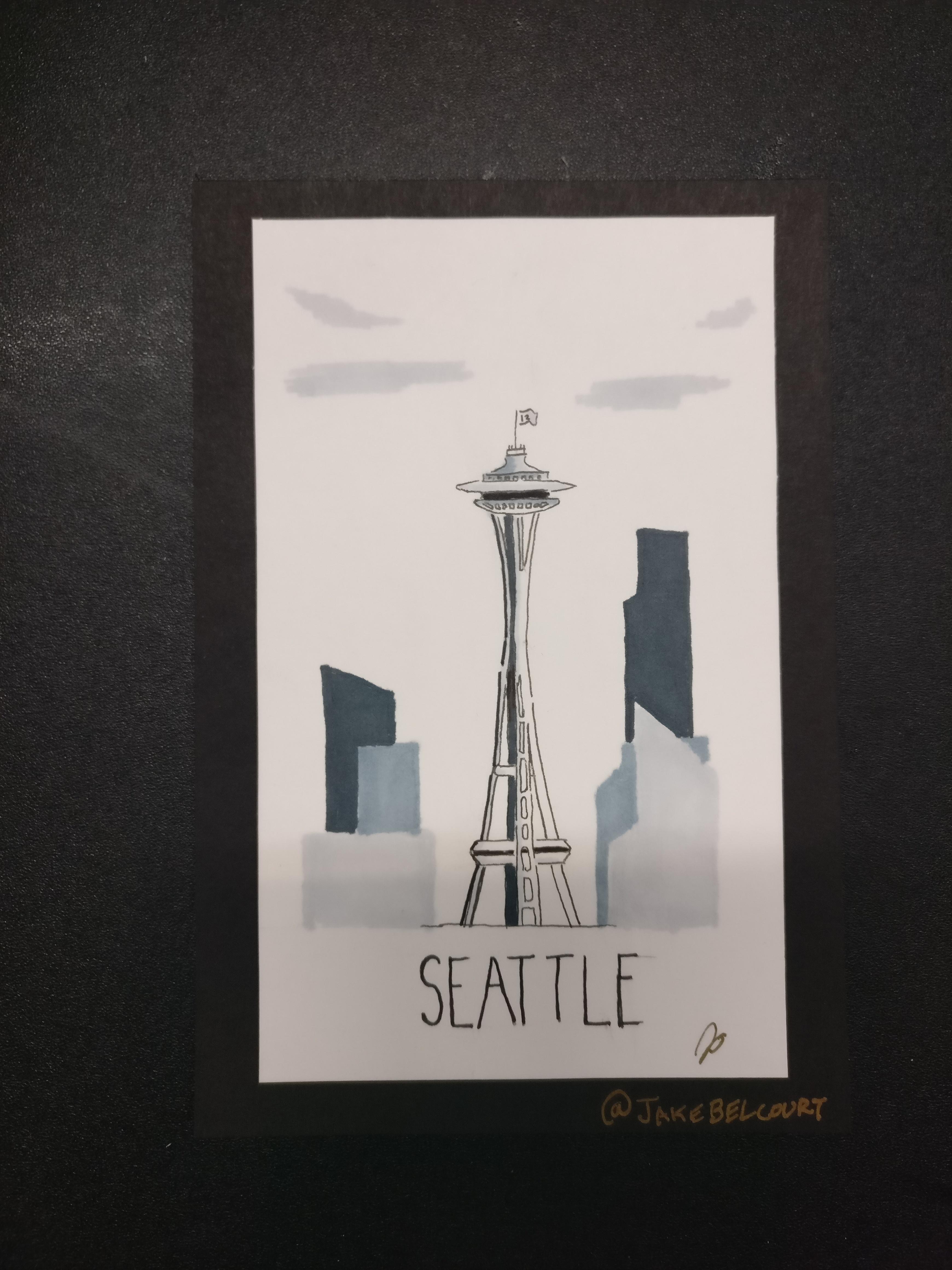 3480x4640 Quick Space Needle Drawing Seattle - Seattle Space Needle Drawing