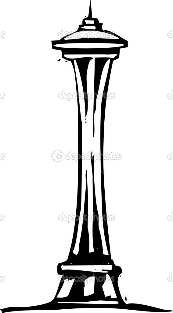 567x1023 seattle space needle drawing alcohol ink drawings, seattle - Seattle Space Needle Drawing