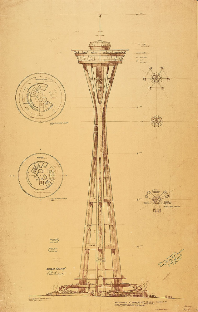 634x1000 back to the future seattle's space needle turns npr - Seattle Space Needle Drawing
