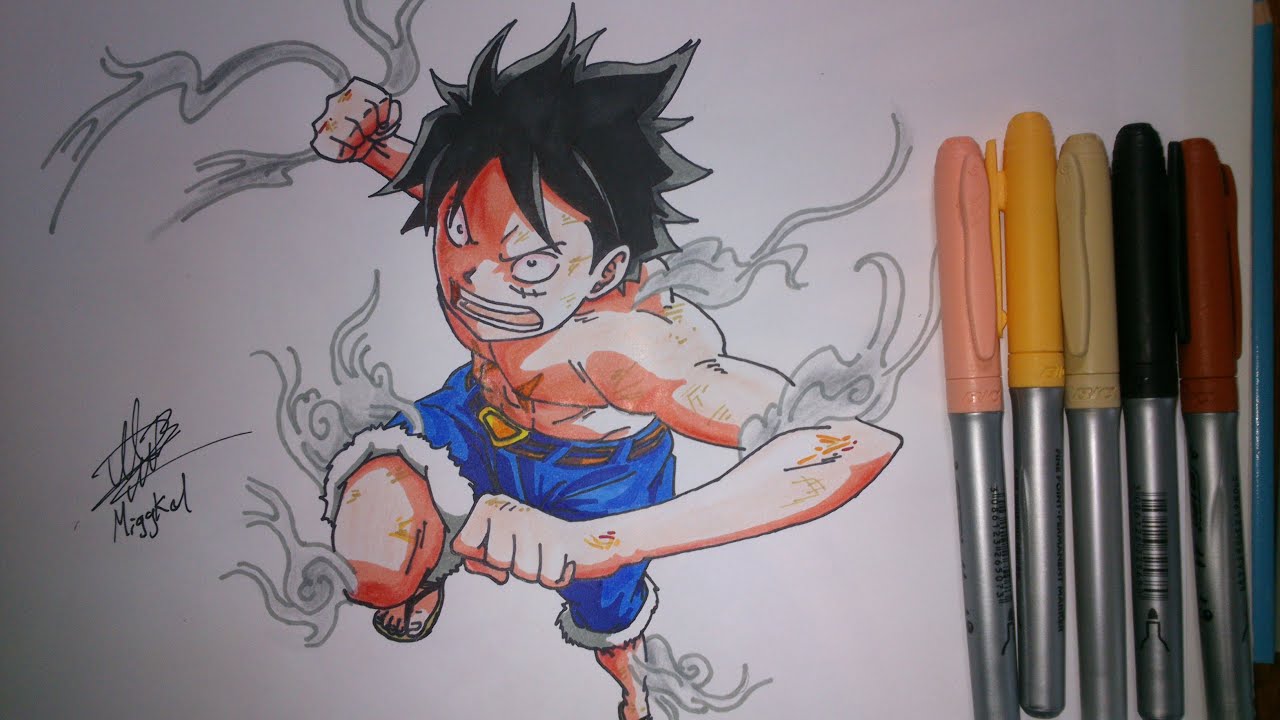 1280x720 Dibujando A Luffy Second Gear - Second Drawing