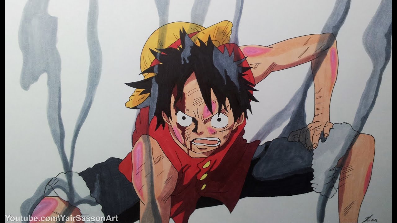 1280x720 Drawing Monkey D Luffy - Second Drawing
