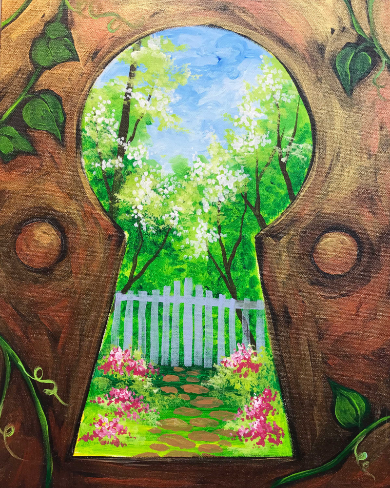 800x1000 secret garden painting ideas in art, simple acrylic - Secret Garden Drawing