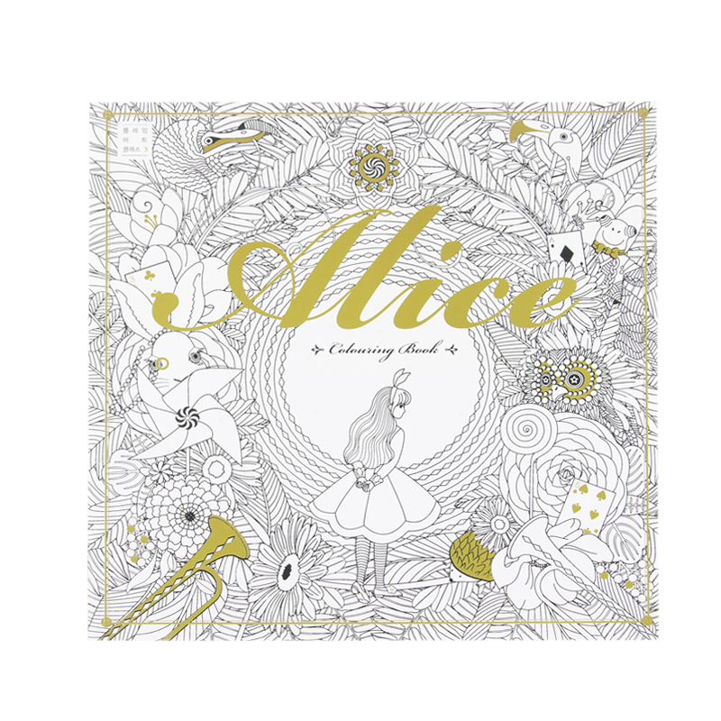 800x800 alice in wonderland colouring book secret garden style coloring - Secret Garden Drawing