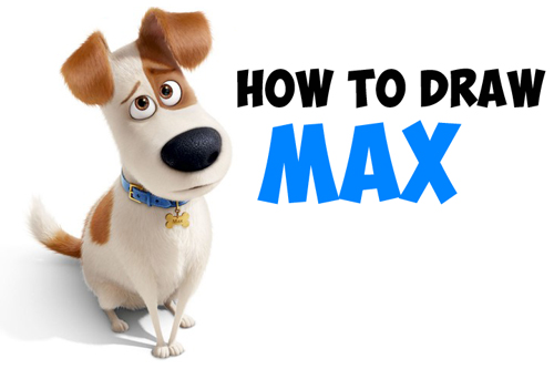 500x333 how to draw max from the secret life of pets easy step - Secret Life Of Pets Drawing