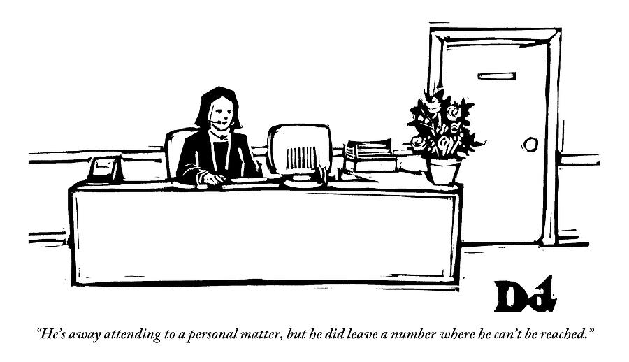 900x518 Secretary Responding To A Business Call Drawing - Secretary Drawing